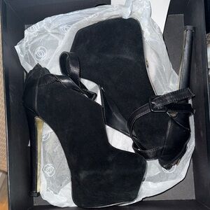 bebe Black Platform Heels